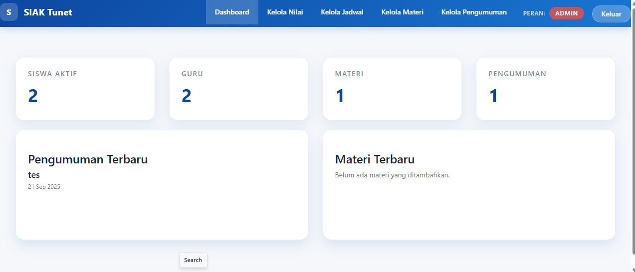 Visualisasi Proyek SIAK Tunet - Sistem Informasi Akademik Khusus Tunanetra